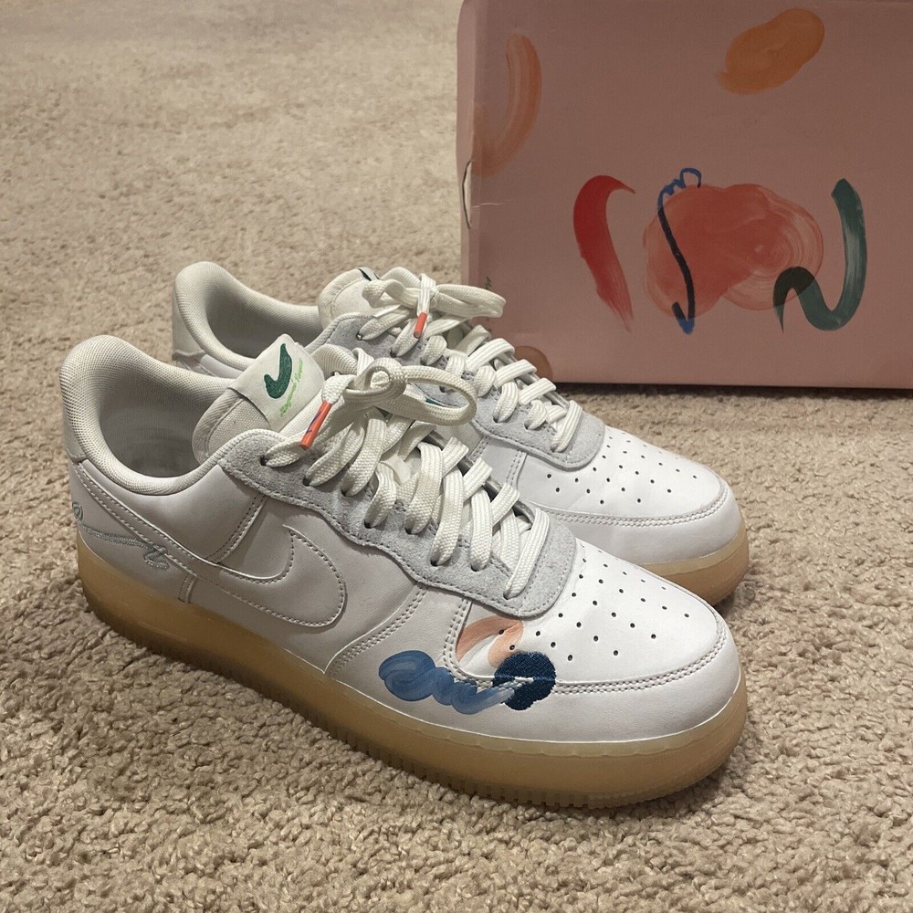 Mayumi Yamase x Nike Air Force 1 Flyleather Earth Day 2021 DB3598-100 Size 10.5 - Picture 1 of 9